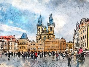 Prague watercolor art #Prague