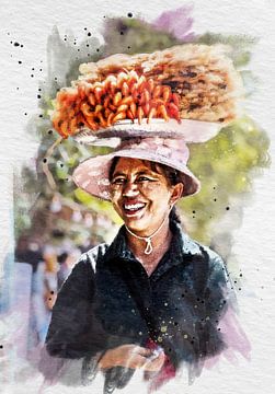 vrouw met streetfood van Alex Neumayer