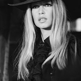 Brigitte Bardot with black hat by Tom Vandenhende