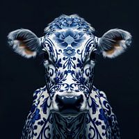 Portret van Delfts blauwe porseleinen koe