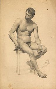 Gustav Klimt - Sitzender männlicher Akt (1879)