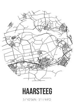 Haarsteeg (Noord-Brabant) | Landkaart | Zwart-wit van Rezona