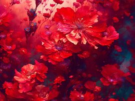 Red Blooming Flowers by Biljana Zdravkovic