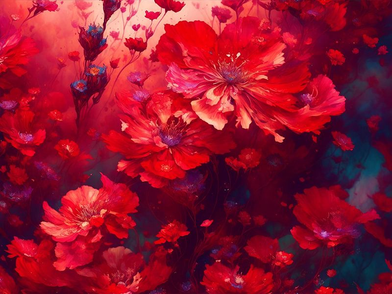 Rot blühende Blumen von Biljana Zdravkovic