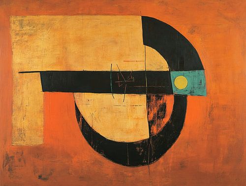 Circle Over a Warm Orange Field by Modern Collection