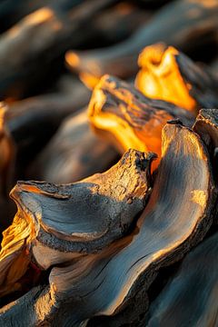 Wood texture with highlight - close-up by Poster Art Shop