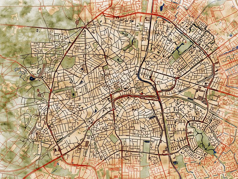 Map of Apeldoorn with the style 'Serene Summer' by Maporia