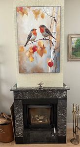 Robins in autumn atmosphere