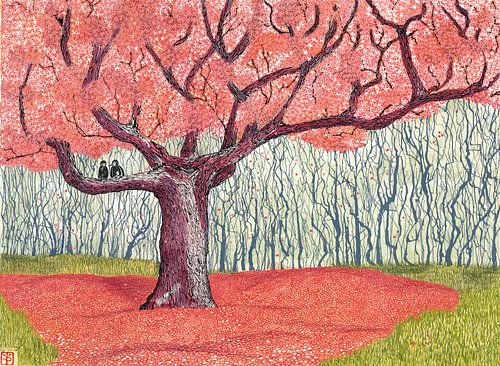 Red tree by Yvonne Jansen