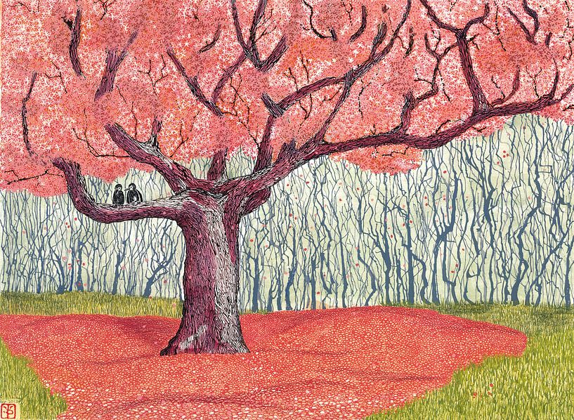 Roter Baum von Yvonne Jansen