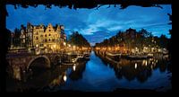 Amsterdam Kanäle bei Nachtlicht