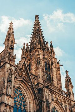 Gros plan sur la cathédrale de Barcelone sur Bart Maat