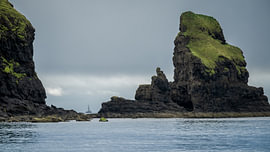 Talisker Beach on the Isle of Skye by sailing boat