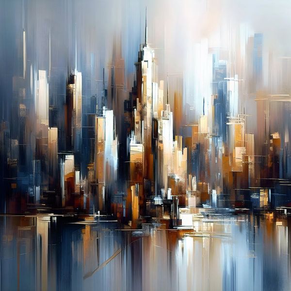 New York Braun Blau von FoXo Art