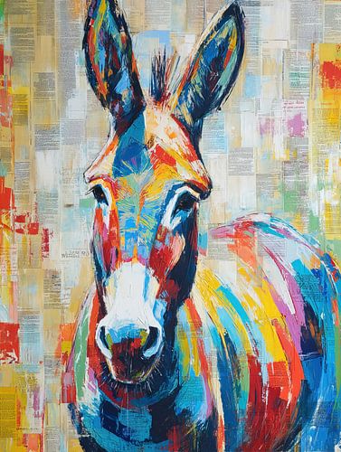Donkey | Abstract Donkey in Vivid Colour Scheme