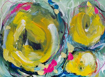 Cheer up buttercup - kleurrijk abstract schilderij