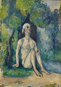 Am Wasser sitzende Badende (1876)