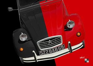 Citroën 2CV rood-zwart van aRi F. Huber