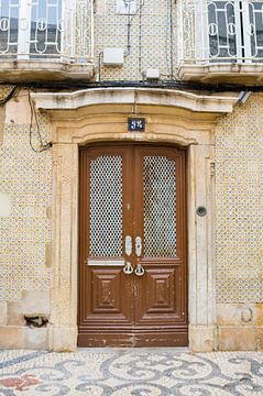 De deuren van Portugal bruin omringt met Portugese tegels nummer 54 van Stefanie de Boer
