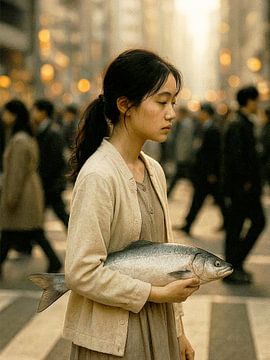 Eine Person, eine Straße und ein Fisch 07