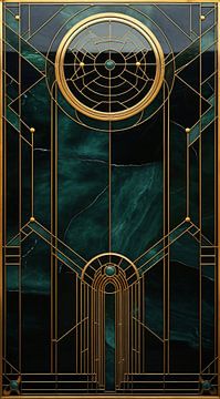 Art Deco Elegant Gatsby: Raam Gatsby (Spiritueel) van Surreal Media