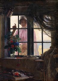 After the Bath. A Young Girl Knocking at the Fisherman’s Window, Carl Bloch