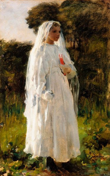 Studie für &quot;Die Kommunikanten&quot;, Jules Breton von Meisterhafte Meister