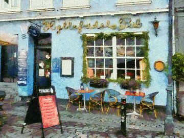 Blauw café Kopenhagen van Dorothy Berry-Lound
