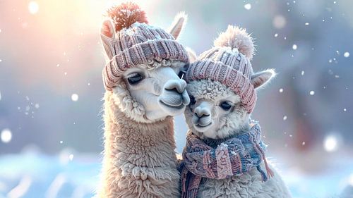 Alpaca met veulen...