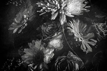 Bouquet de fleurs d'automne impressionniste sur Petra Dreiling-Schewe