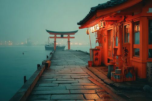 schilderij japanse tuin