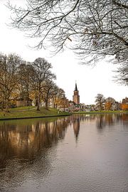 Leeuwarden city canal in autumn colour on a late afternoon by Harrie Muis