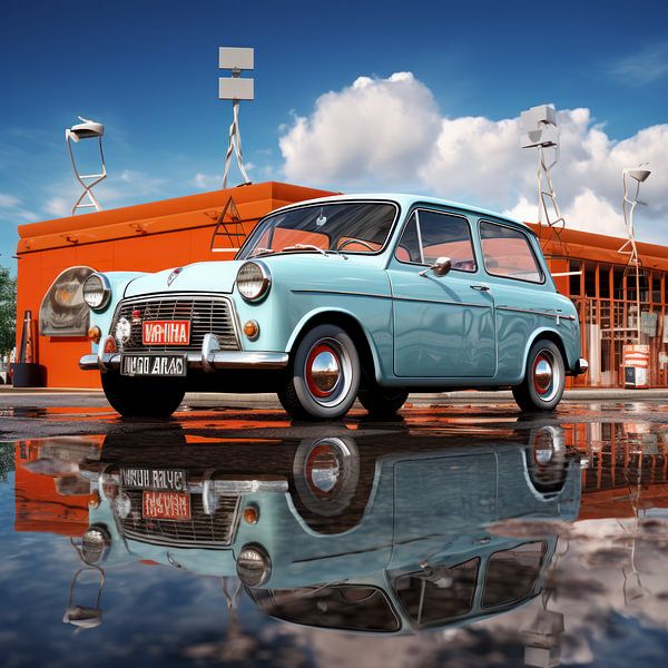 Oldtimer blauer Trabant 01 von Ellen Reografie