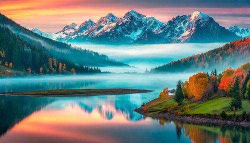 Paysage avec montagnes