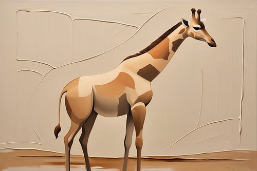 Art abstrait minimaliste de la girafe