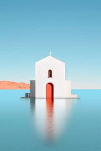 Église dans une île grecque sur haroulita