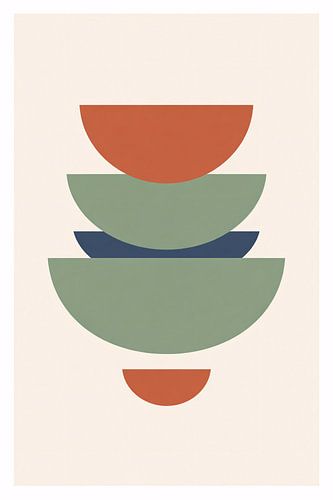 Minimalistische gestapelde halve cirkels