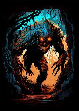 Cave aux monstres géants sur WpapArtist WPAP Artist