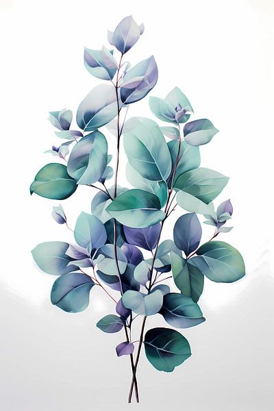 Modern minimalist Blue purple plant by haroulita