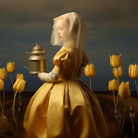 Surrealismus auf dem Tulpenfeld von Ton Kuijpers