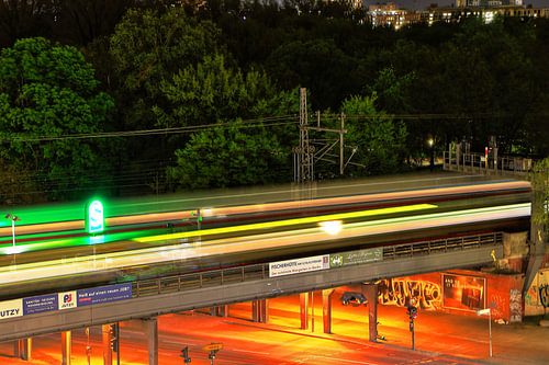 Le s-bahn de Berlin la nuit