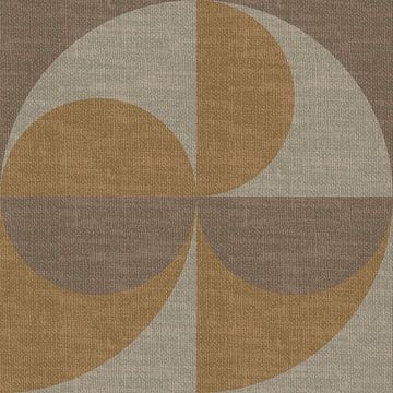 Moderne abstracte retro geometrische vormen in aardetinten: beige, bruin, donkergeel van Dina Dankers