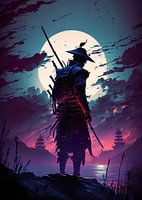 samurai warrior standing ready to fight