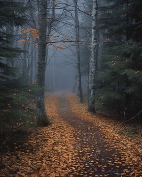 Sprookjesachtige paden door het bos van fernlichtsicht