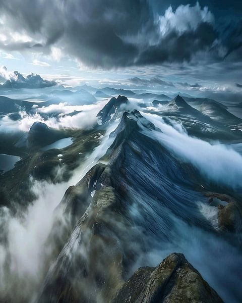 Winterwunderland der Berge von fernlichtsicht