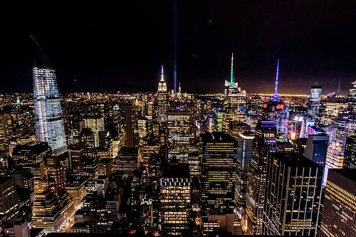 New York City skyline evening view from Top of the Rock