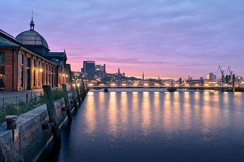 Dawn over the port of Hamburg