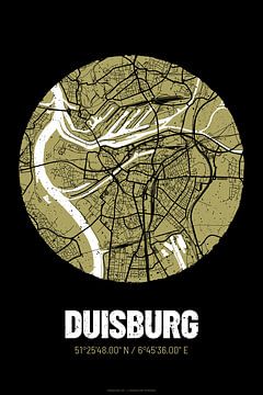 Duisburg - Stadsplattegrondontwerp Stadsplattegrond (Grunge) van ViaMapia