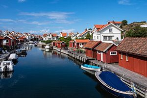 Blick auf den Ort Grundsund in Schweden