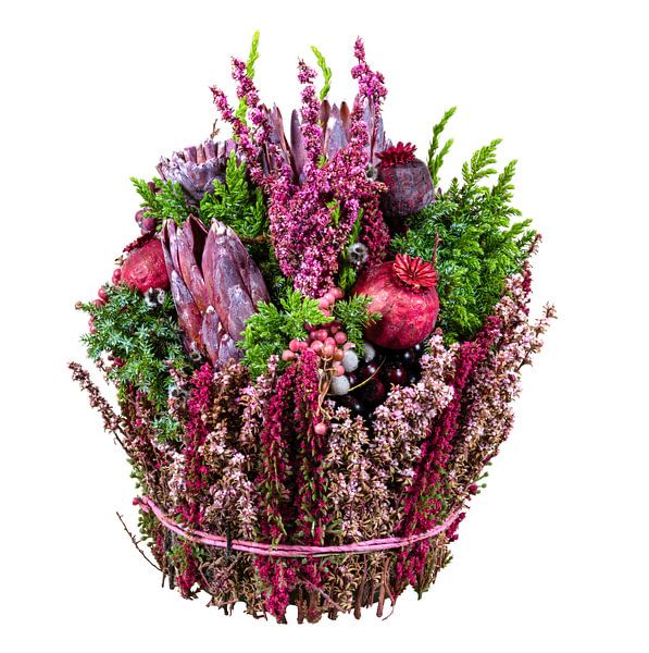 Autumnal flower arrangement on a white background by ManfredFotos